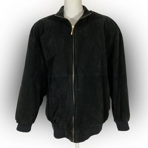 Pelle Jackets & Blazers - Vintage Pelle Suede Jacket Women's Medium Black Genuine Leather 90s Y2K